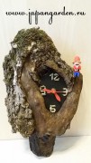 Часы настенные из дерева Лесной Гном